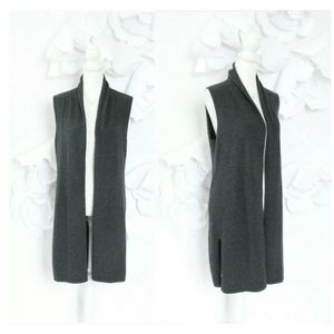 Max Studio Cashmere Draped Sweater Cardigan S Gray